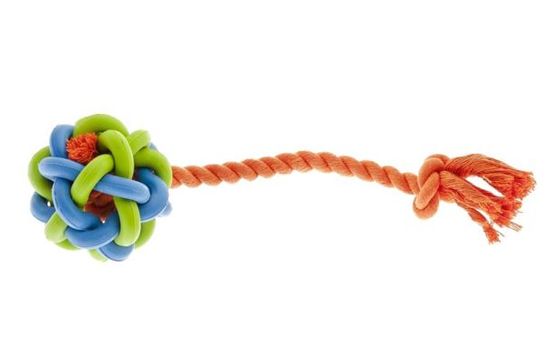 PALLA GOMMA INTRECCIATA CON CORDA D.9CM-