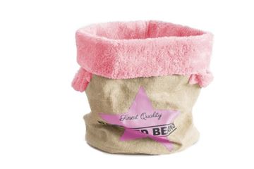 Imagen de CESTA YUTE ACOLCHADO 29X38CM ROSA