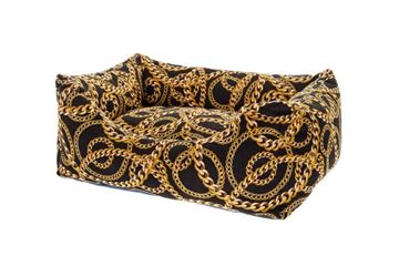 RECT. PET BEDS BLACK GOLD 3PCS
