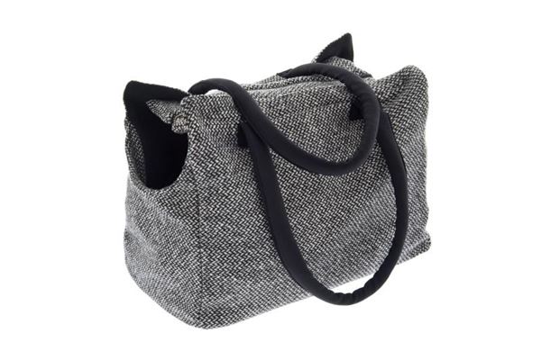 BORSA GAIA LANA 38X23X32CM BIANCO/NERO