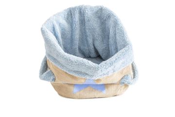 MC 6P CESTINO IMBOTTITO JUTA 29X38CM AZZURRO
