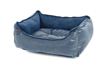 CORBEILLE SUEDE SYNTH. 77X61X19CM BLEU