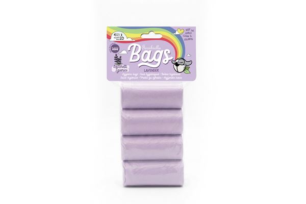 POO BAGS 20BAGS X 4ROLLS LAVENDER